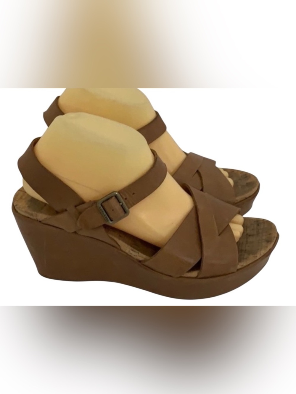 Authentic Kork-Ease designer leather wedge sandals Sz 10 - Picture 2 of 9